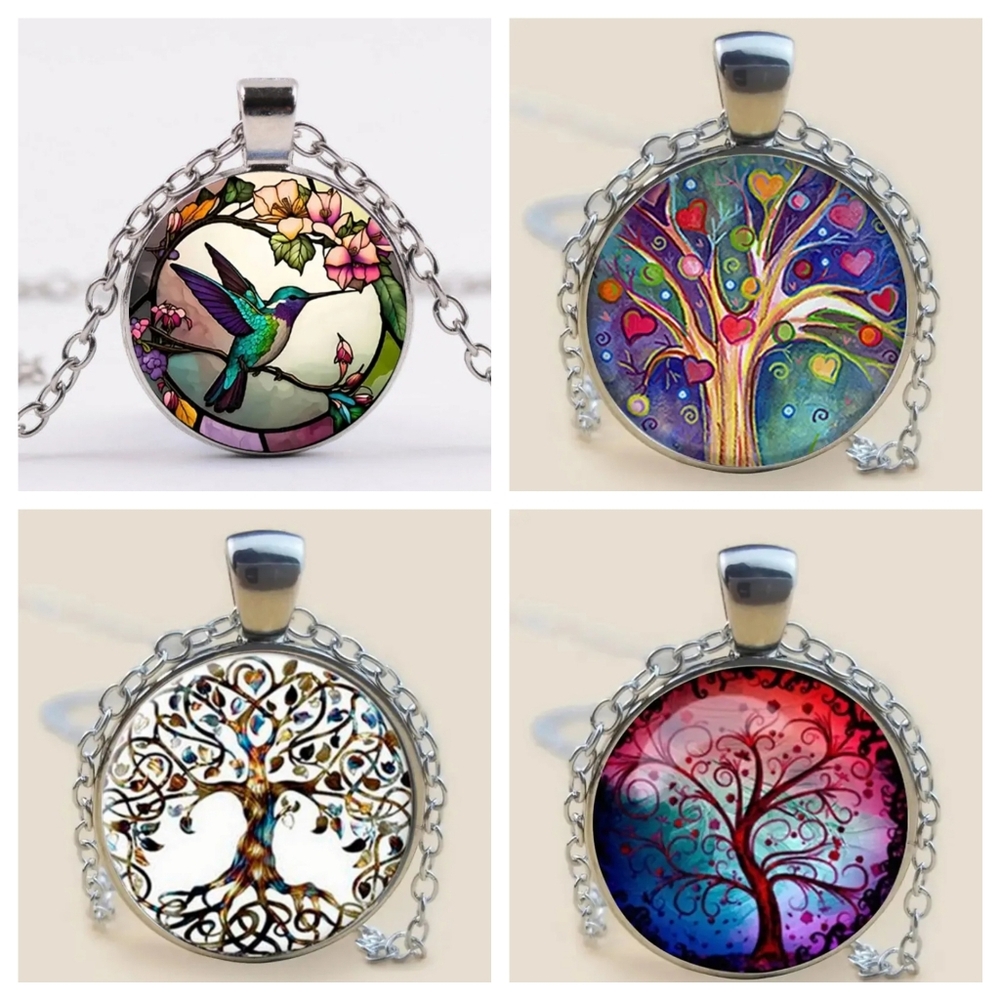 Tree of Life Pendant Necklace Colorful - Picture 10 of 11